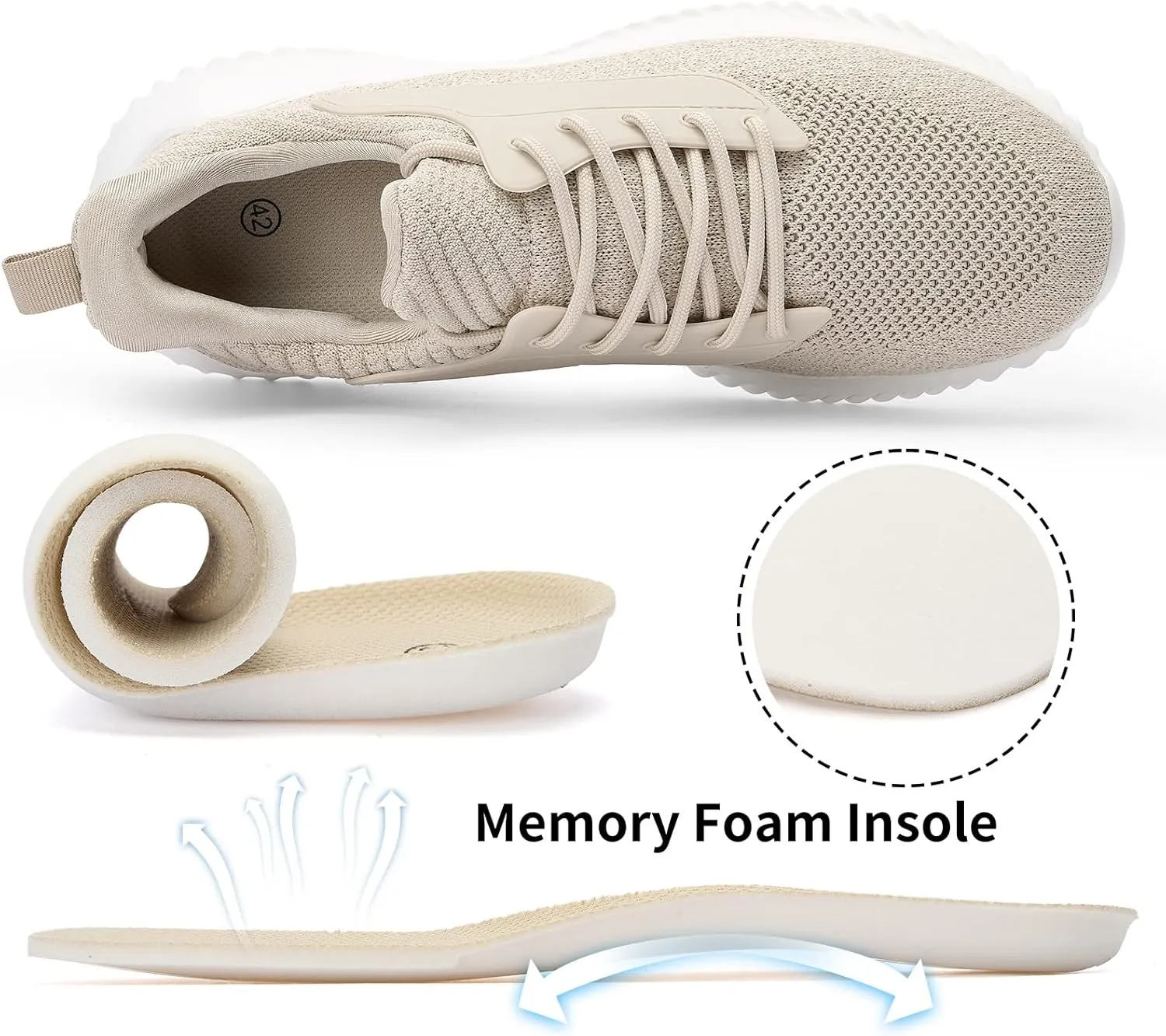 Walking Shoes for Men Sneakers - Slip on Memory Foam Running Tennis Shoes for Athletic Workout Gym Jogging Indoor Outdoor Lightweight Breathable Casual Sneakers