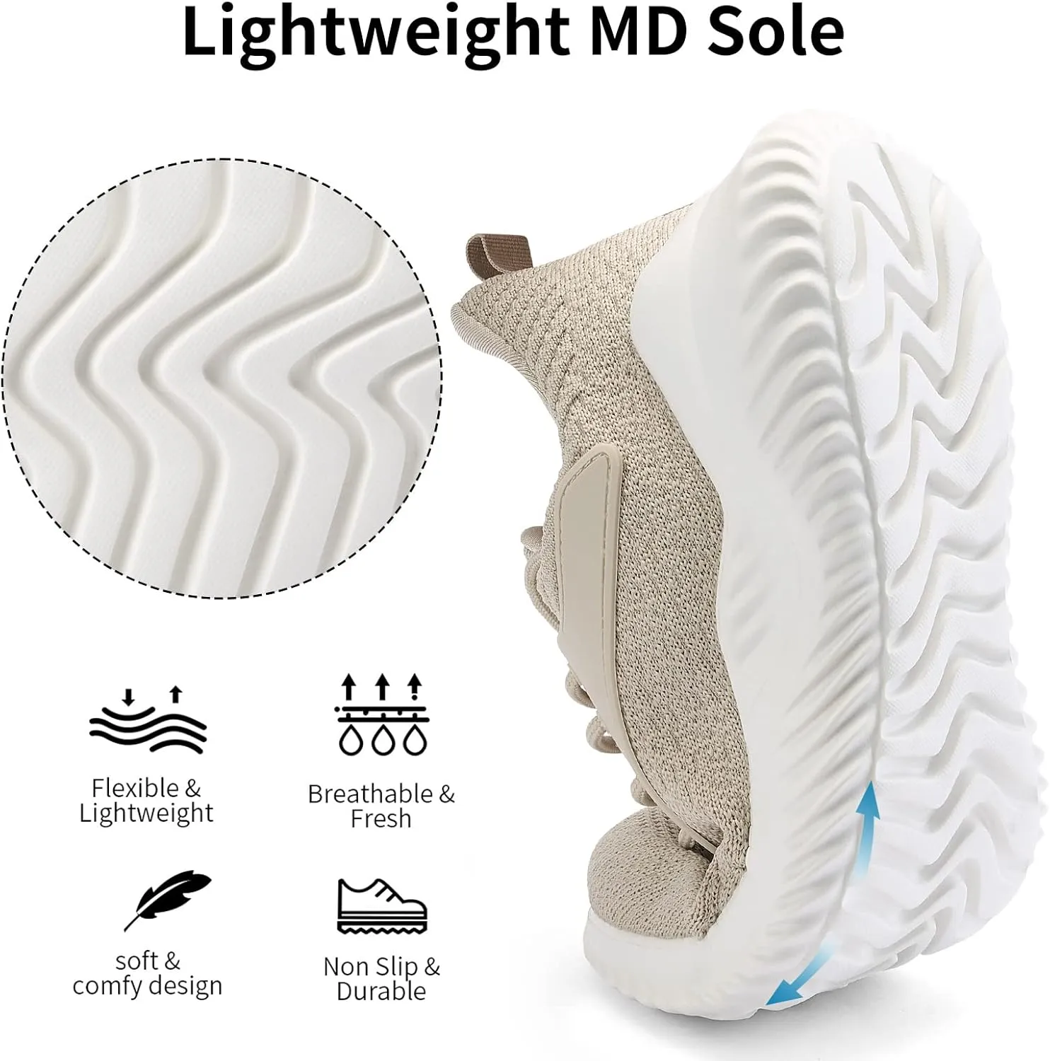 Walking Shoes for Men Sneakers - Slip on Memory Foam Running Tennis Shoes for Athletic Workout Gym Jogging Indoor Outdoor Lightweight Breathable Casual Sneakers
