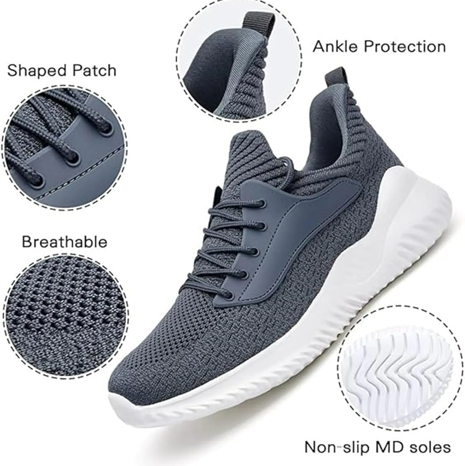 Walking Shoes for Men Sneakers - Slip on Memory Foam Running Tennis Shoes for Athletic Workout Gym Jogging Indoor Outdoor Lightweight Breathable Casual Sneakers