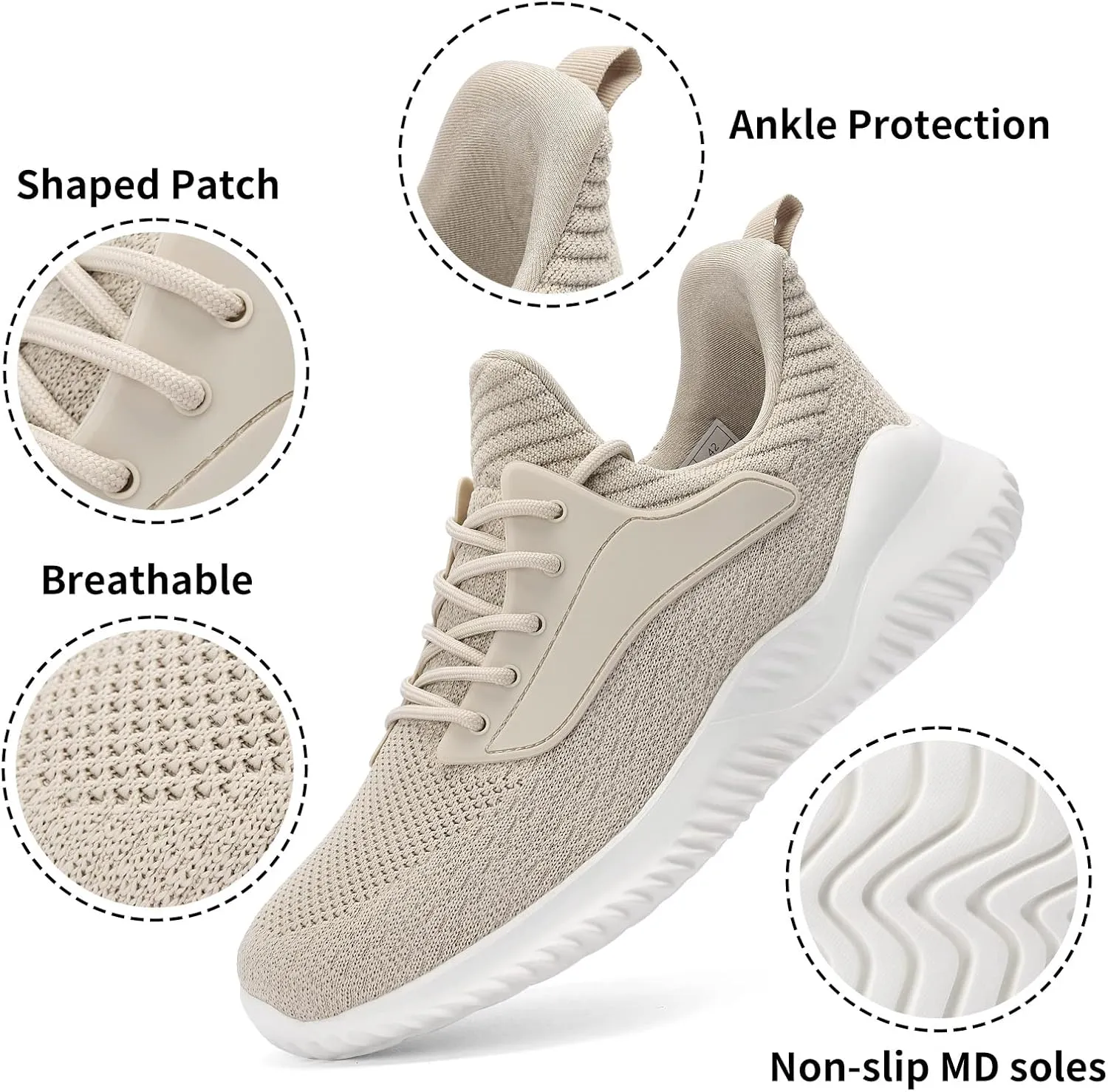 Walking Shoes for Men Sneakers - Slip on Memory Foam Running Tennis Shoes for Athletic Workout Gym Jogging Indoor Outdoor Lightweight Breathable Casual Sneakers