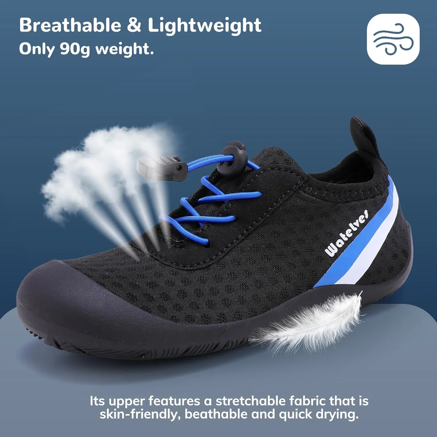 WateLves Wide Toddler Water Shoes Kids Barefoot Athletic Sneakers Girls Boys Quick Dry Aqua Socks for Beach Hiking Swim Kayak Sport Accessories, Camping Essentials