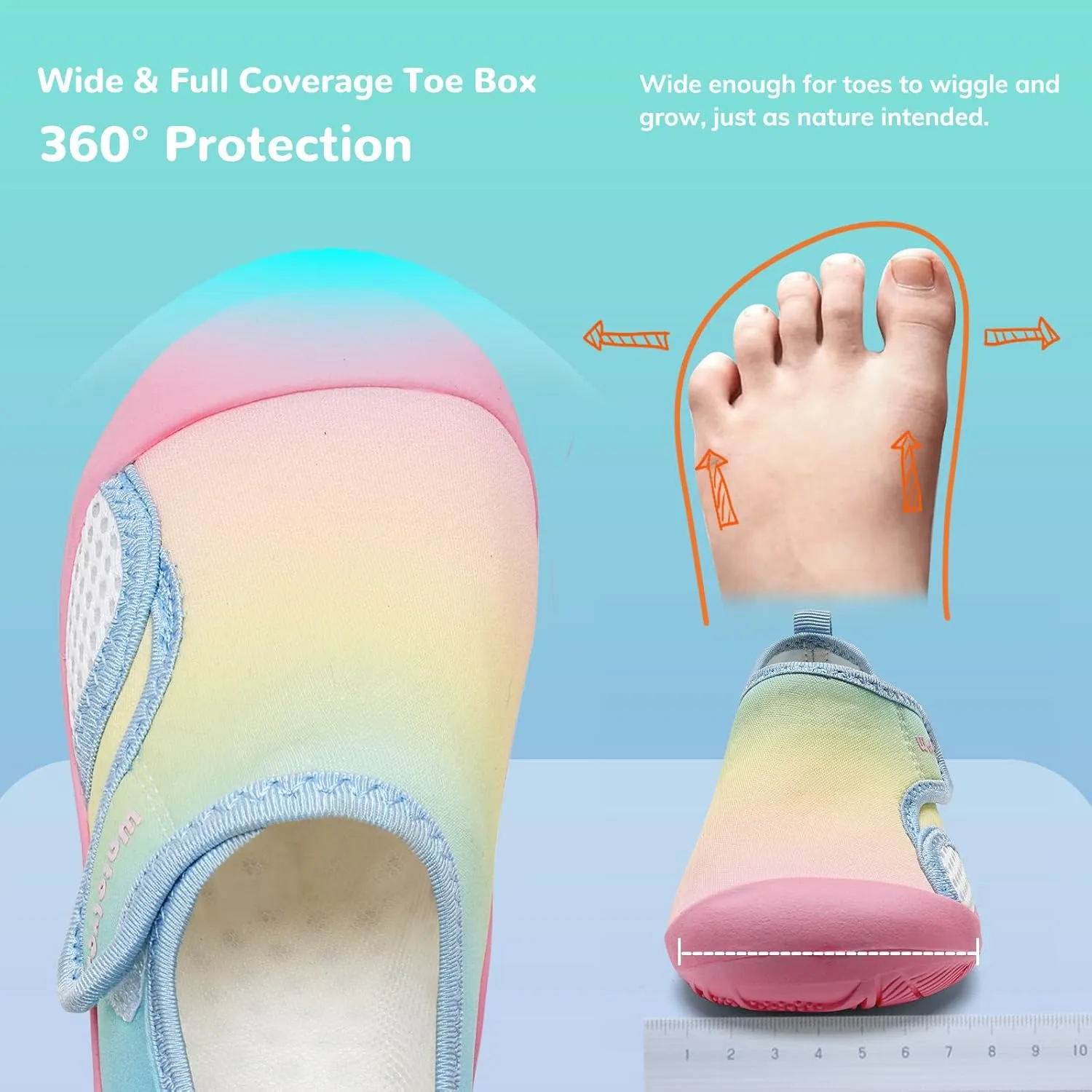 WateLves Wide Toddler Water Shoes Kids Quick Dry Barefoot Shoes Girls Boys Aqua Athletic Sneakers for Beach Hiking Swim Kayak Sport Accessories, Camping Essentials
