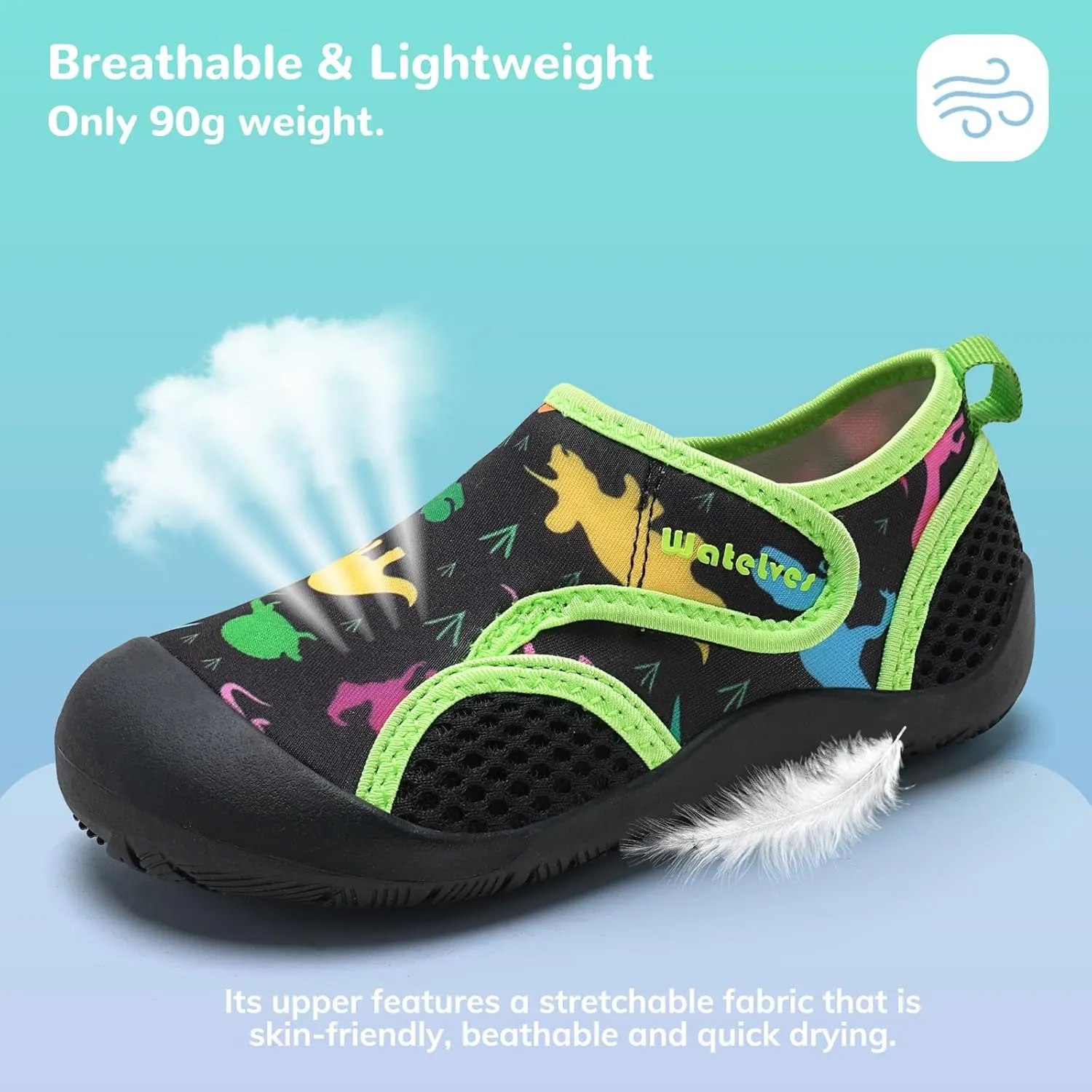 WateLves Wide Toddler Water Shoes Kids Quick Dry Barefoot Shoes Girls Boys Aqua Athletic Sneakers for Beach Hiking Swim Kayak Sport Accessories, Camping Essentials