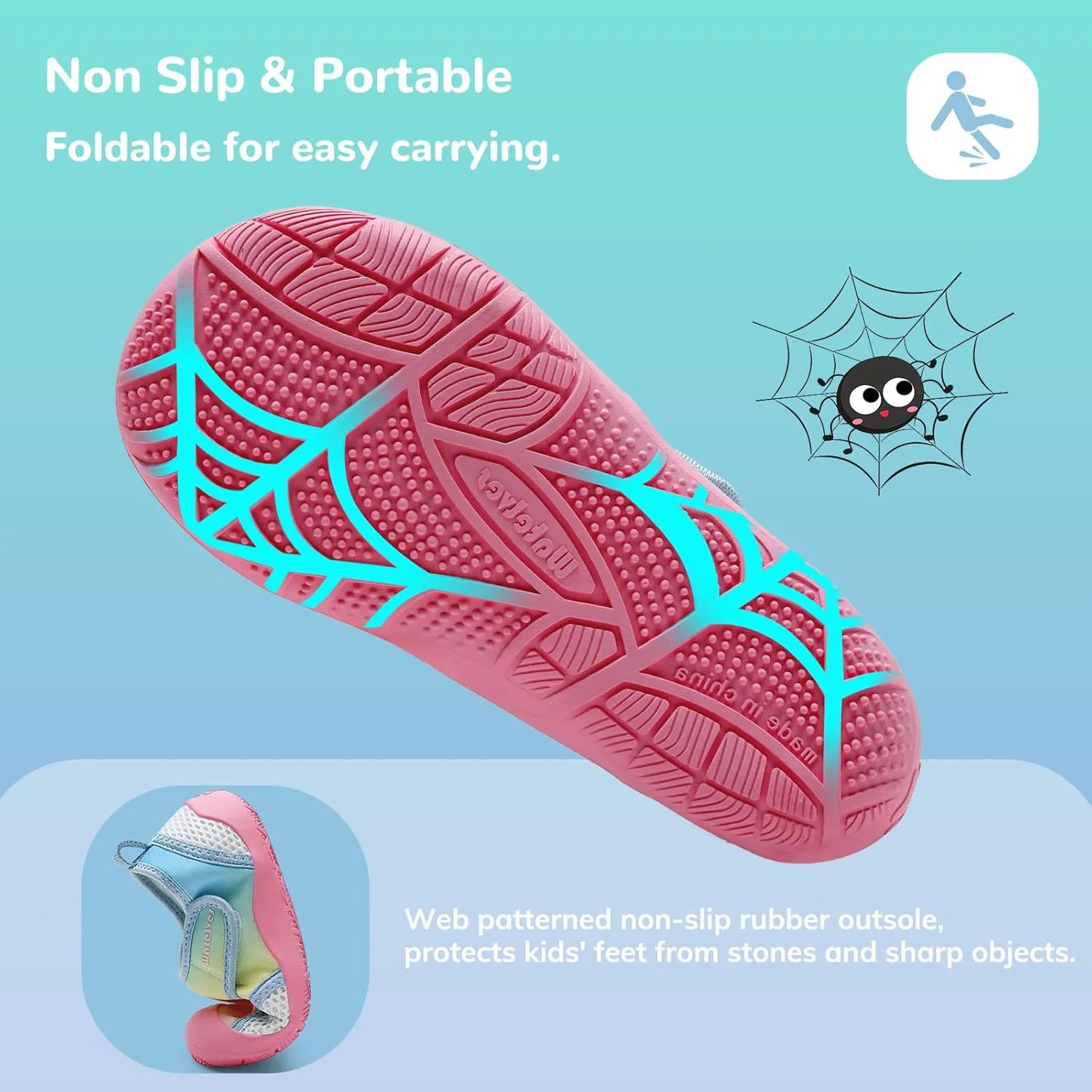 WateLves Wide Toddler Water Shoes Kids Quick Dry Barefoot Shoes Girls Boys Aqua Athletic Sneakers for Beach Hiking Swim Kayak Sport Accessories, Camping Essentials