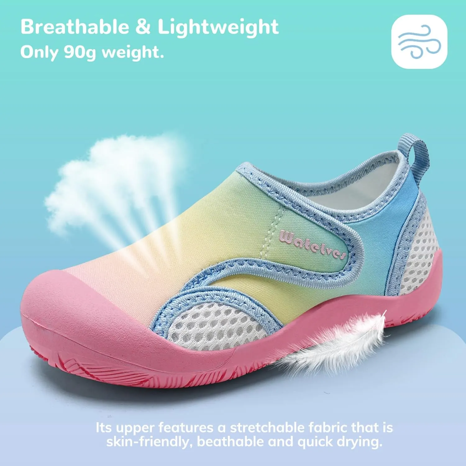 WateLves Wide Toddler Water Shoes Kids Quick Dry Barefoot Shoes Girls Boys Aqua Athletic Sneakers for Beach Hiking Swim Kayak Sport Accessories, Camping Essentials