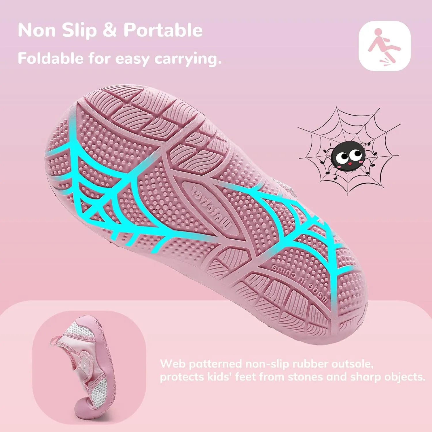 WateLves Wide Toddler Water Shoes Kids Quick Dry Barefoot Shoes Girls Boys Aqua Athletic Sneakers for Beach Hiking Swim Kayak Sport Accessories, Camping Essentials