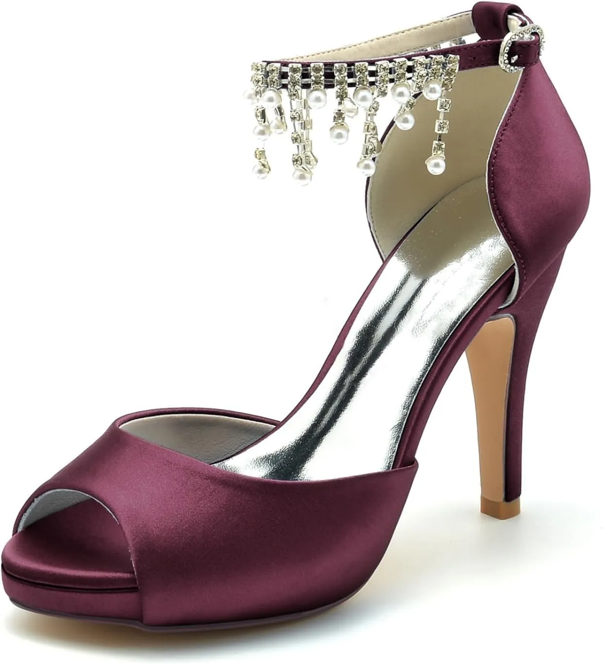 Wedding Bridal Shoes Women High Heel Sandals Peep Toe Prom Wedding Evening Shoes Satin Sexy High Heels 10Cm