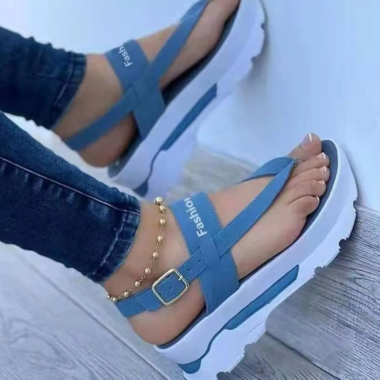 Wedge Sandals for Women Fashion Flip Flops Ankle Strap Sports Sandals Casual Open Toe Summer Platform Shoes Sandal Comfortable Thong Walking Shoes,Black,US5/EU36