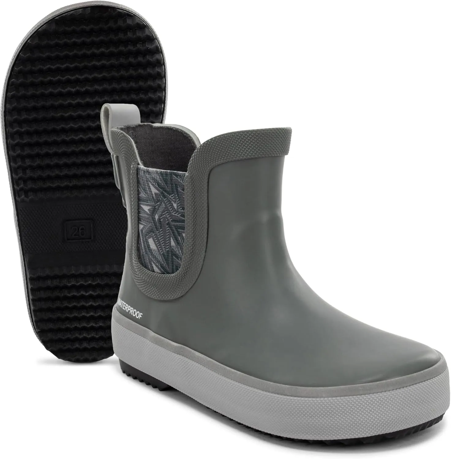Western Chief Kids Element Chelsea Kid Friendly, Lightweight, Waterproof Rain Boot with Cozy Lining - Perfect Outdoor Boots for Boys and Girls