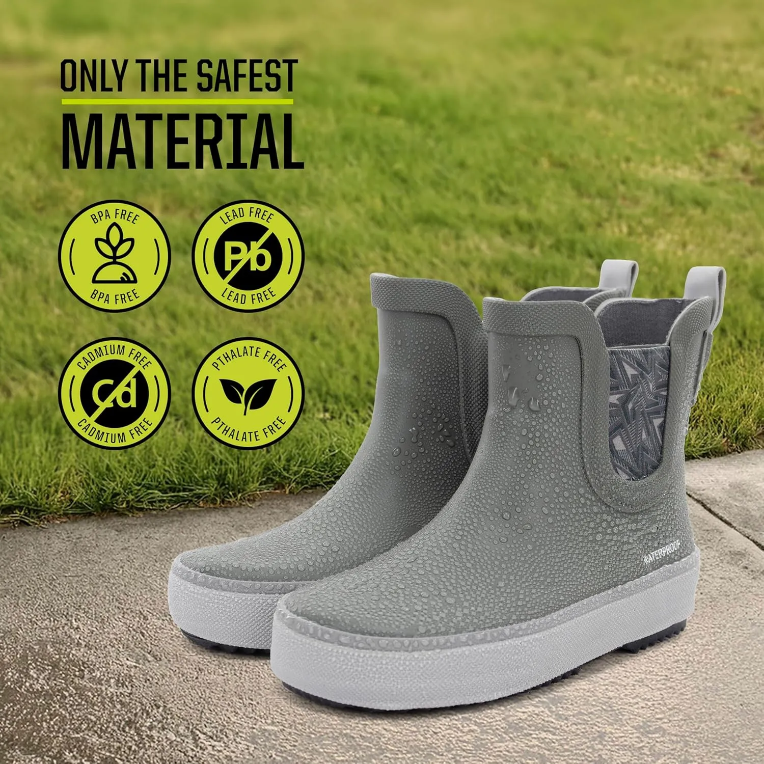 Western Chief Kids Element Chelsea Kid Friendly, Lightweight, Waterproof Rain Boot with Cozy Lining - Perfect Outdoor Boots for Boys and Girls