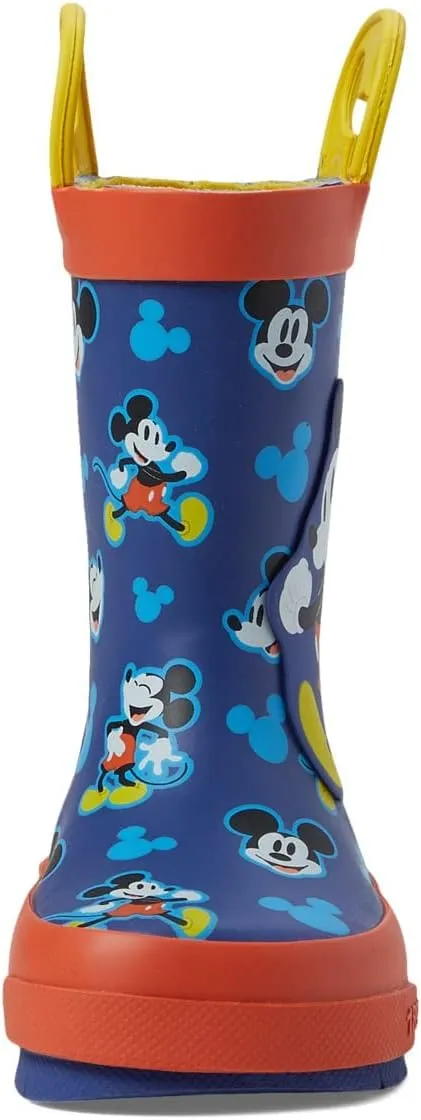 Western Chief Kids Mickey Musketeer Rain Boots for Toddler and Little Kids - Man-Made Outsole with Traction, Pull-On Style, and Round Toe