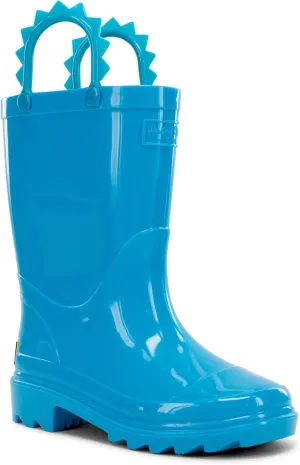 Western Chief Kids Waterproof Neon Rain Boots with Pull-On Handles and Traction Outsole