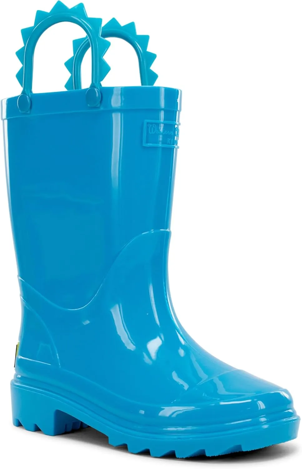 Western Chief Kids Waterproof Neon Rain Boots with Pull-On Handles and Traction Outsole