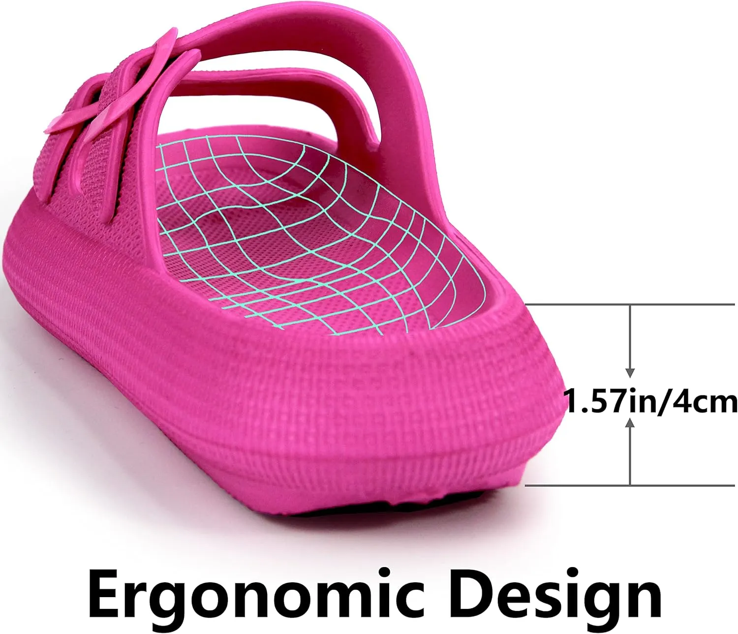 Weweya Sandals for Women and Men - Pillow Slippers - Double Buckle Adjustable Slides - EVA Flat Sandals