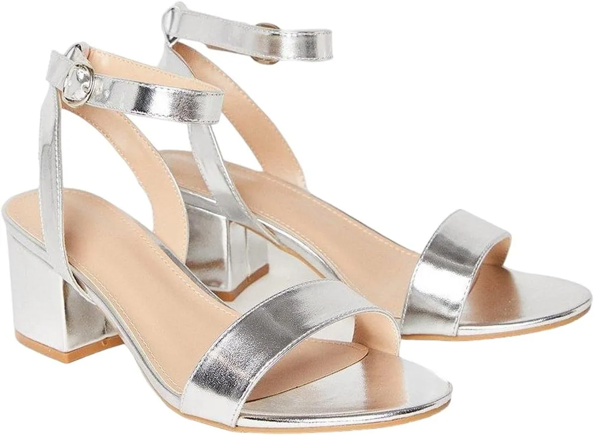 Wide Fit Tommi Barely There Mid Block Heel Sandals