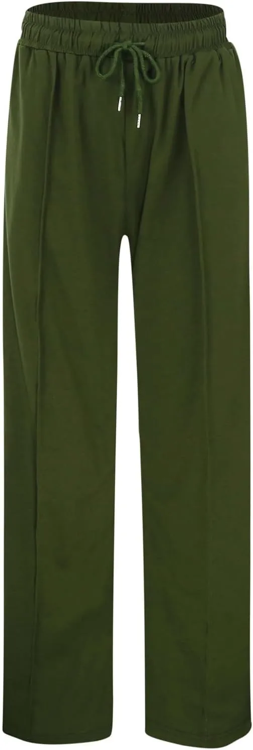 Wide Leg Sweatpants Women High Waisted Drawstring Yoga Casual Lounge Sweat Pants with Pockets