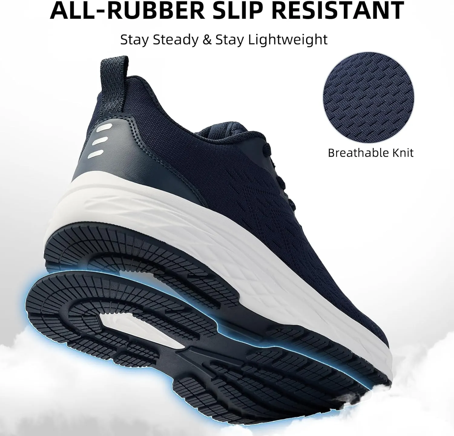 Wide Toe Box Shoes for Men - Wide Width Walking Shoes Comfortable Athletic Running Tennis Jogging Workout Gym Sneakers for Swelling Bunion Plantar Fasciitis Feet Non-Slip Rubber Sole