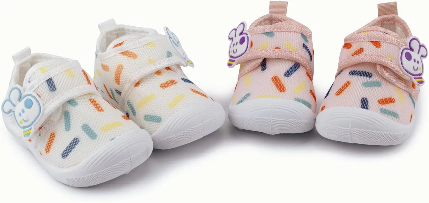 WILLFUN Toddler Squeaky Shoes Baby Boy Girl First-Walking Sneakers Infant Soft Sole Little Kid Trainers for 0-3-Year-old First Walkers