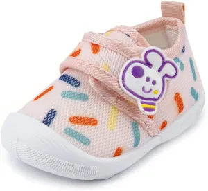 WILLFUN Toddler Squeaky Shoes Baby Boy Girl First-Walking Sneakers Infant Soft Sole Little Kid Trainers for 0-3-Year-old First Walkers
