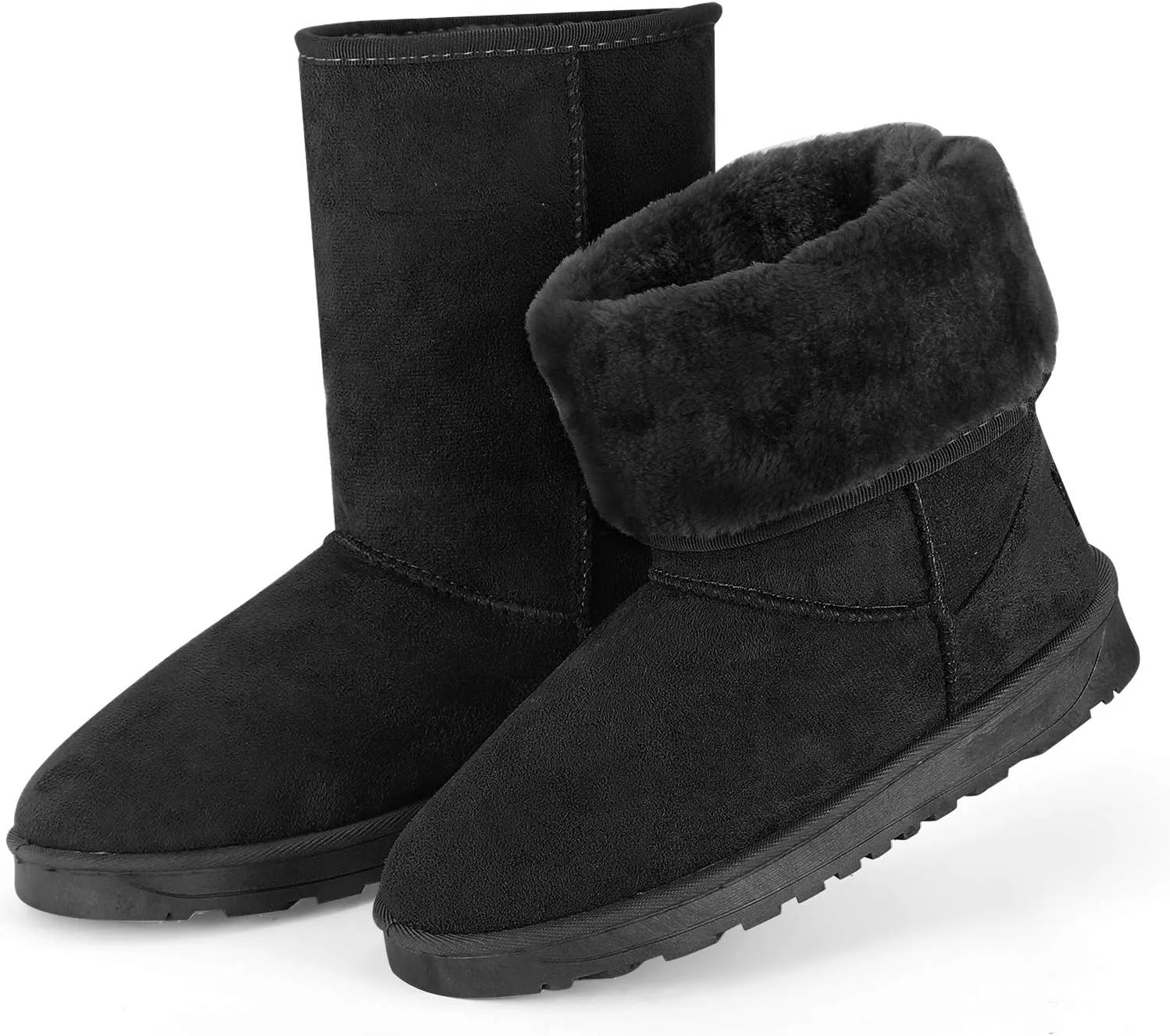 Winter Boots for Women Classic Waterproof Snow Boots Warm Mid-Calf Fur Boot