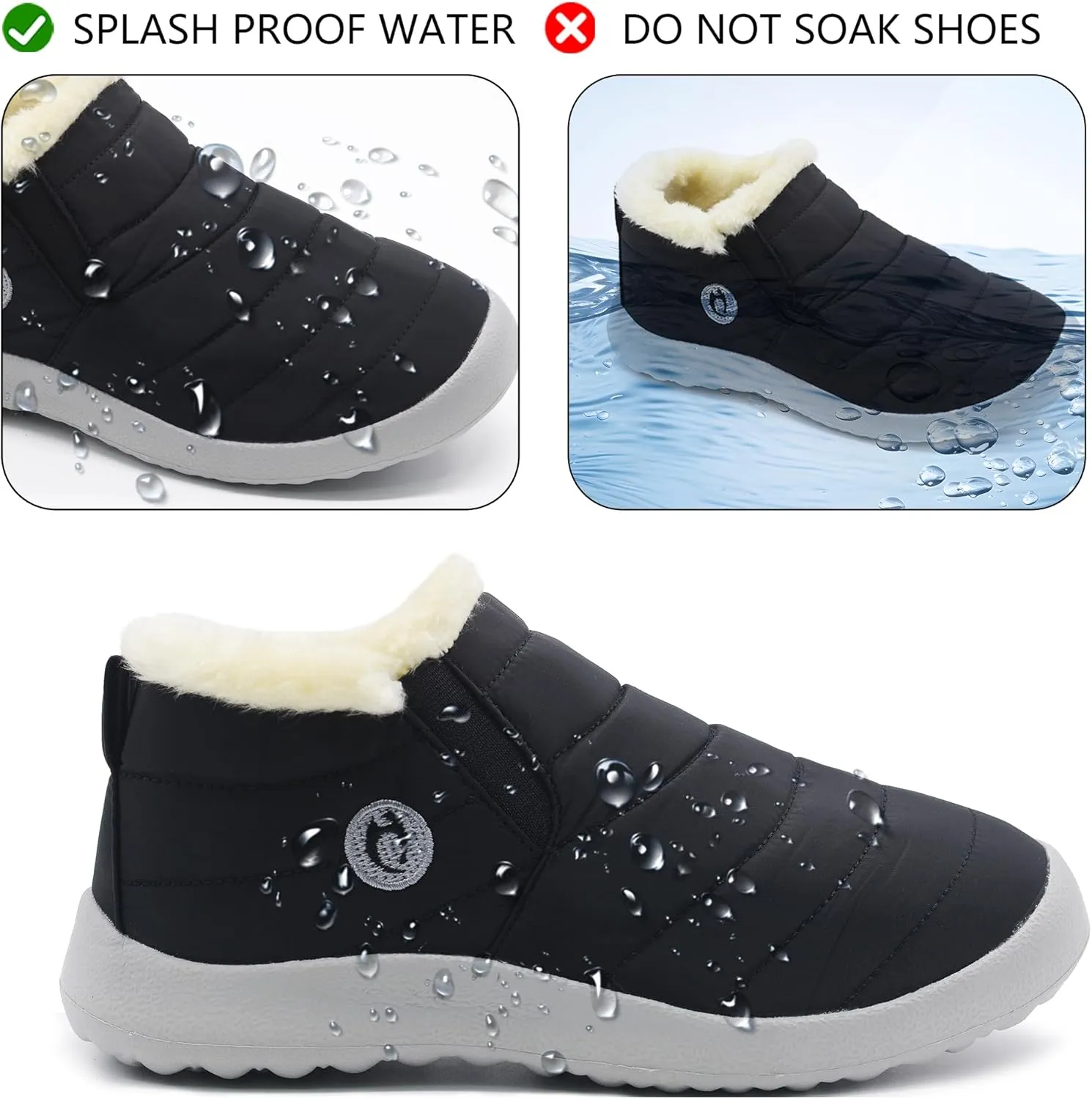 Winter Boots for Women Lightweight Comfortable Plush Waterproof Stylish Solid Color Ladies Ankle Shoes