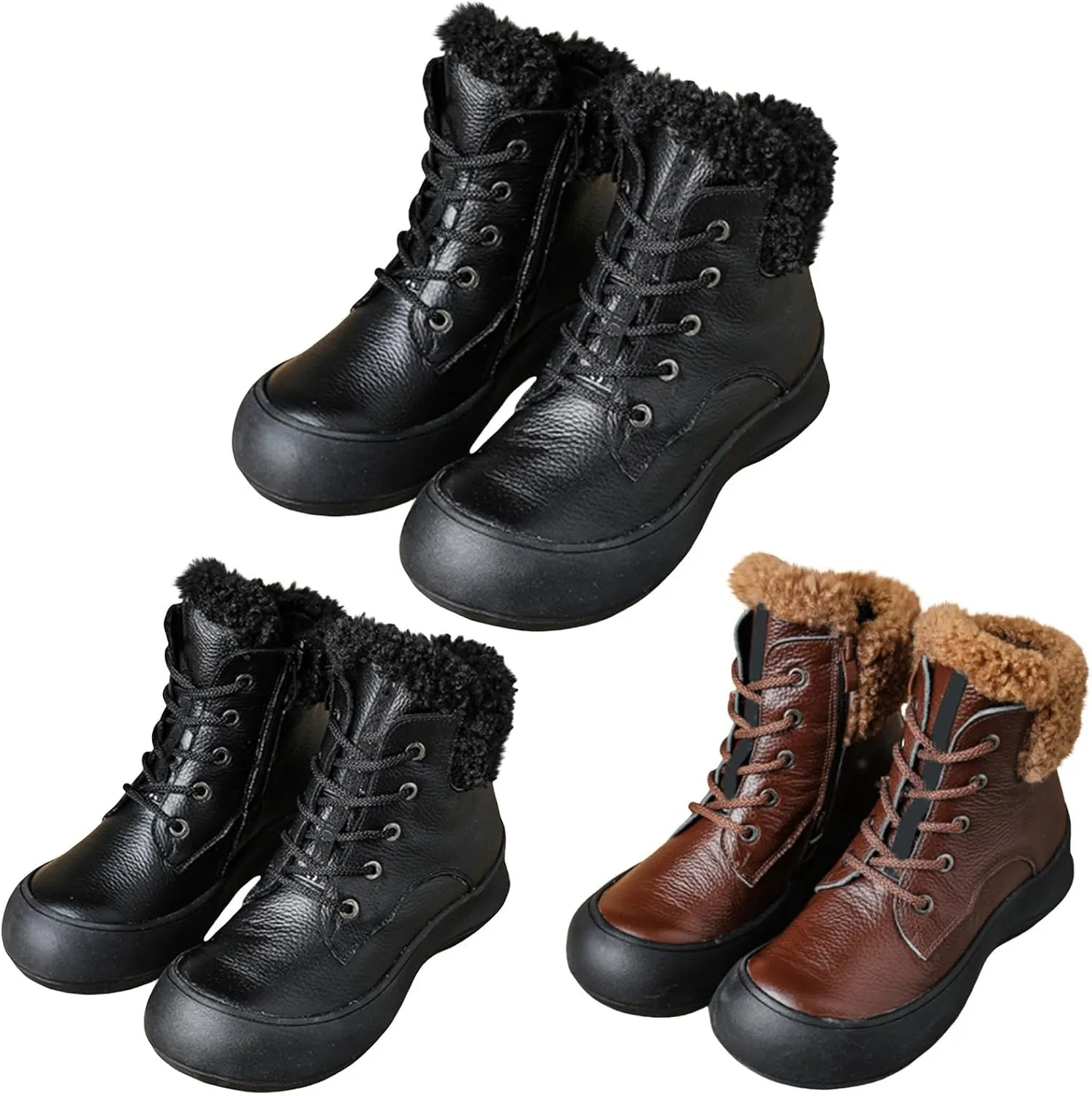 Winter Boots for Women Size 12 Wide Winter Snow Boots for Women Stylish Faux Fur Boots for Women Womens Winter Boots Wide Width Non Slip Winter Boots for Women Waterproof Snow Daily Deals