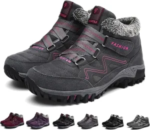 Winter Boots for Women Waterproof Non Slip, Warm Fur Lined Booties, Thick Snow Boots, Outdoor Walking Shoes