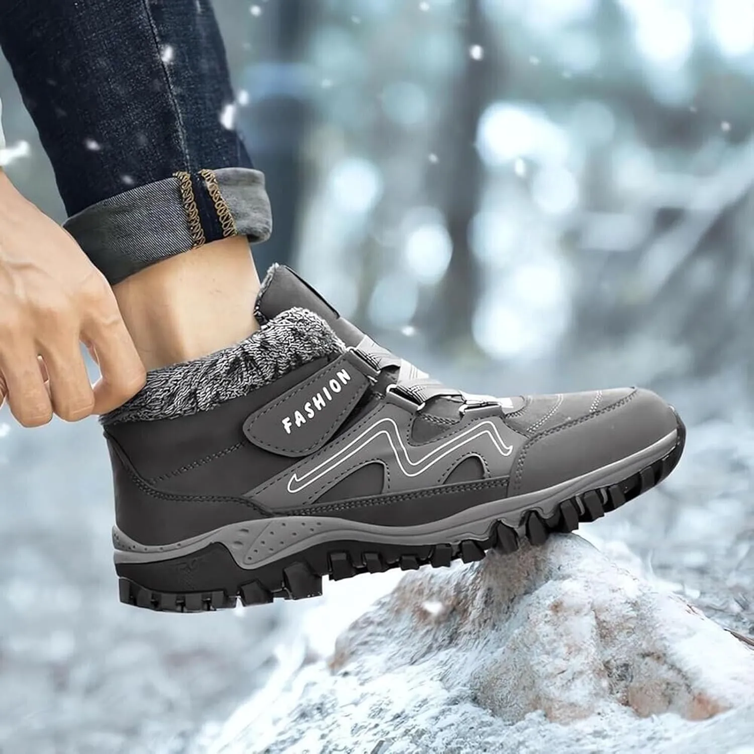 Winter Boots for Women Waterproof Non Slip, Warm Fur Lined Booties, Thick Snow Boots, Outdoor Walking Shoes