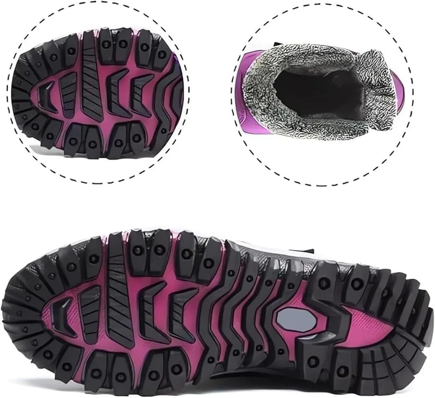 Winter Boots for Women Waterproof Non Slip, Warm Fur Lined Booties, Thick Snow Boots, Outdoor Walking Shoes