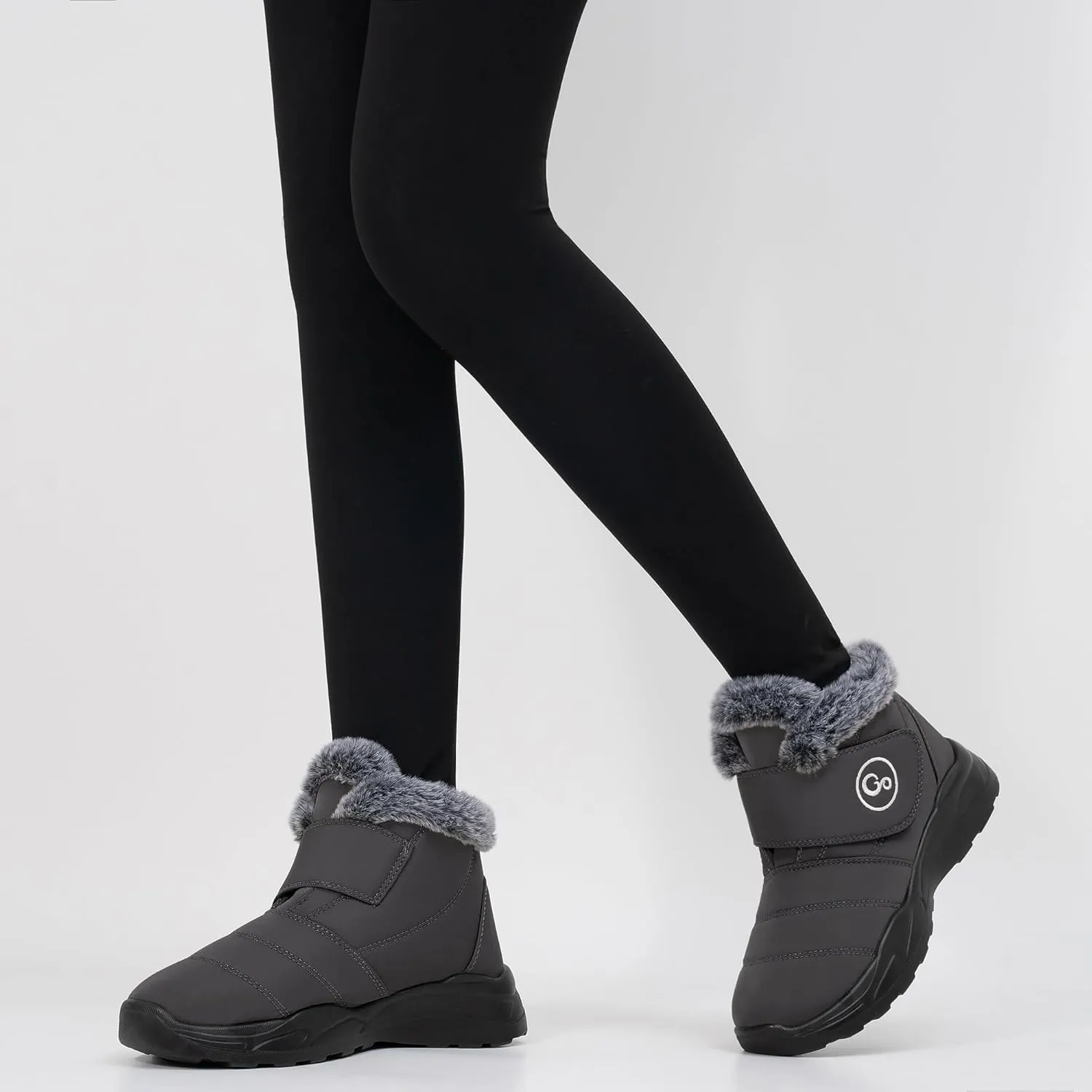 Winter Snow Boots for Women Waterproof: Fur Lined Warm Womens Boots Anti Slip Hook Loop Comfortable Booties Outdoor