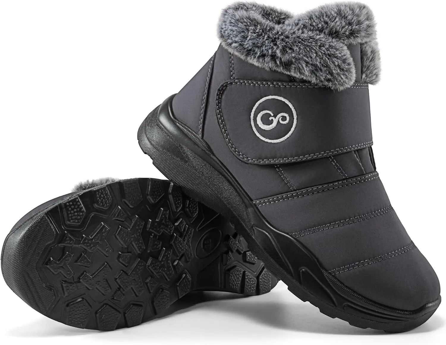 Winter Snow Boots for Women Waterproof: Fur Lined Warm Womens Boots Anti Slip Hook Loop Comfortable Booties Outdoor