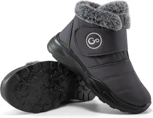 Winter Snow Boots for Women Waterproof: Fur Lined Warm Womens Boots Anti Slip Hook Loop Comfortable Booties Outdoor