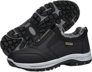Winter Warm Slip-On Shoes,Men's Outdoor Hiking Orthopedic Shoes with Arch Support,Anti-Slip Lightweight Low-top Safety Sneakers for Trekking Walking Outdoor