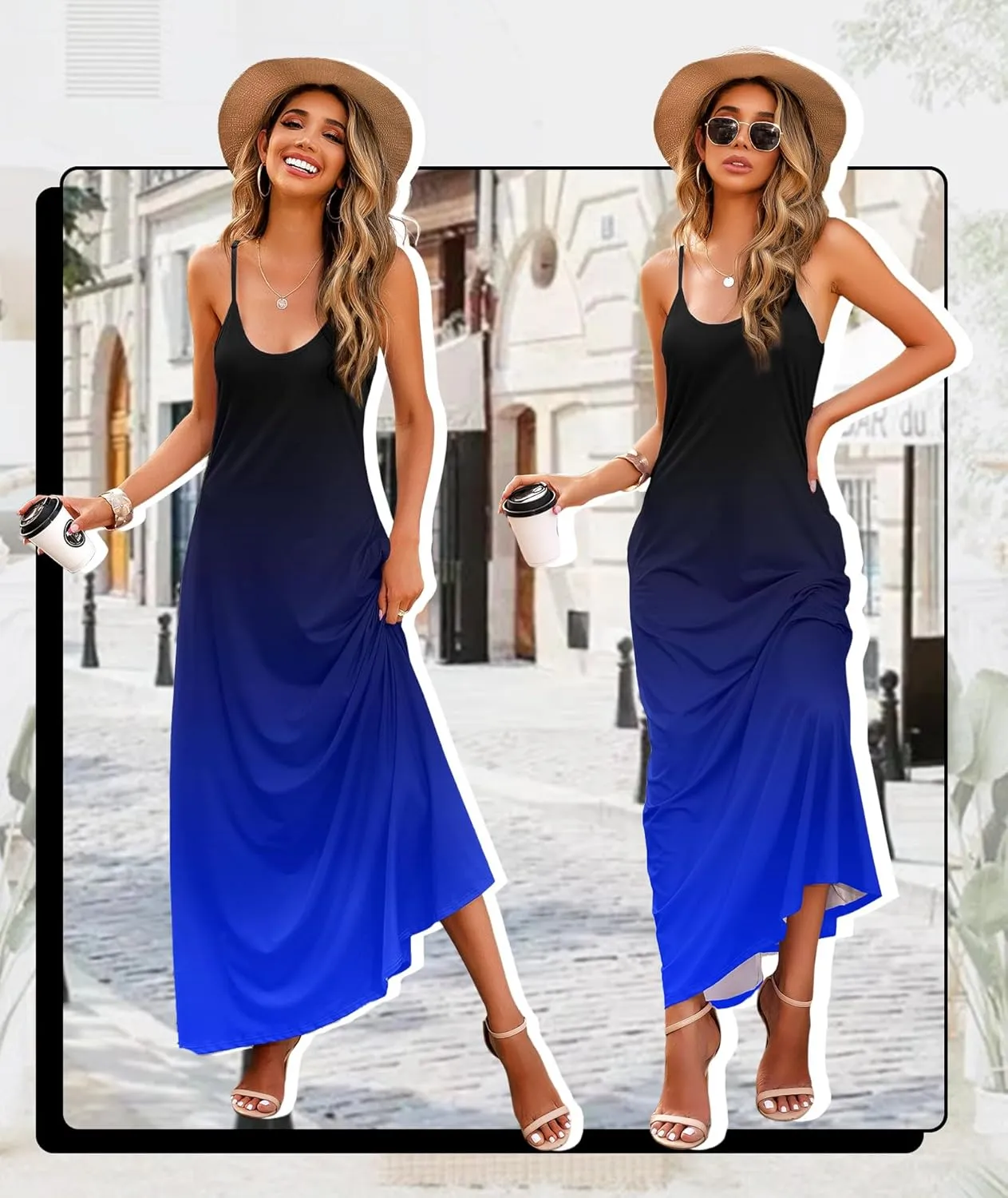 Wolddress Womens 2025 Casual Sleeveless Sundress Plus Size Loose Plain Long Summer Beach Maxi Dress with Pockets S-5X