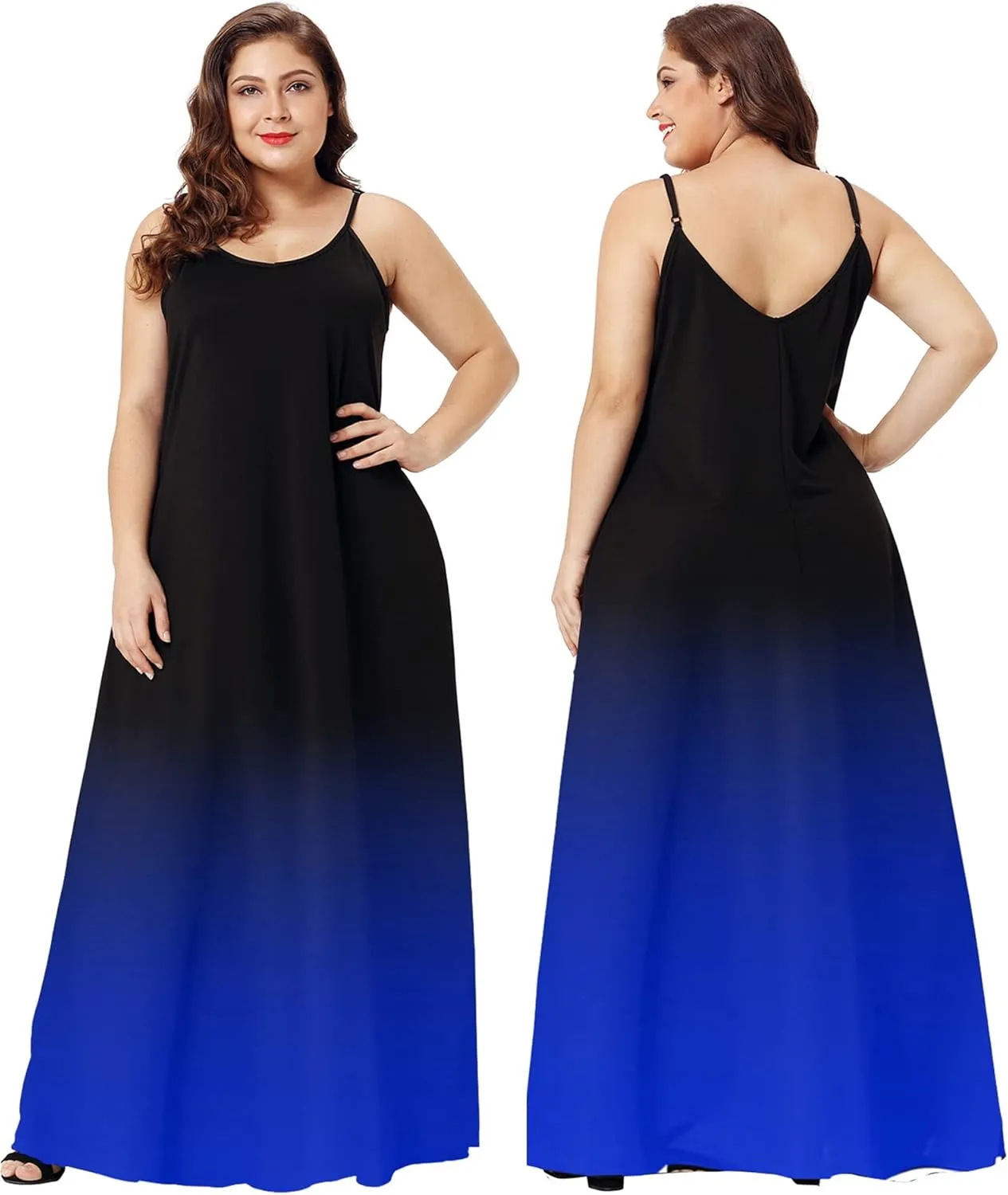 Wolddress Womens 2025 Casual Sleeveless Sundress Plus Size Loose Plain Long Summer Beach Maxi Dress with Pockets S-5X