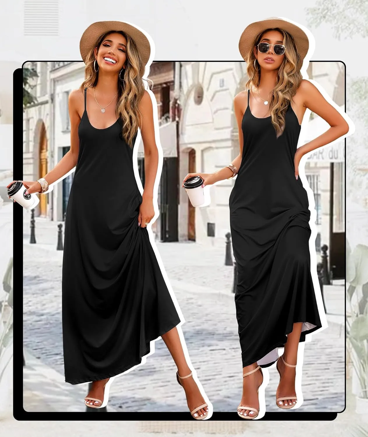 Wolddress Womens 2025 Casual Sleeveless Sundress Plus Size Loose Plain Long Summer Beach Maxi Dress with Pockets S-5X