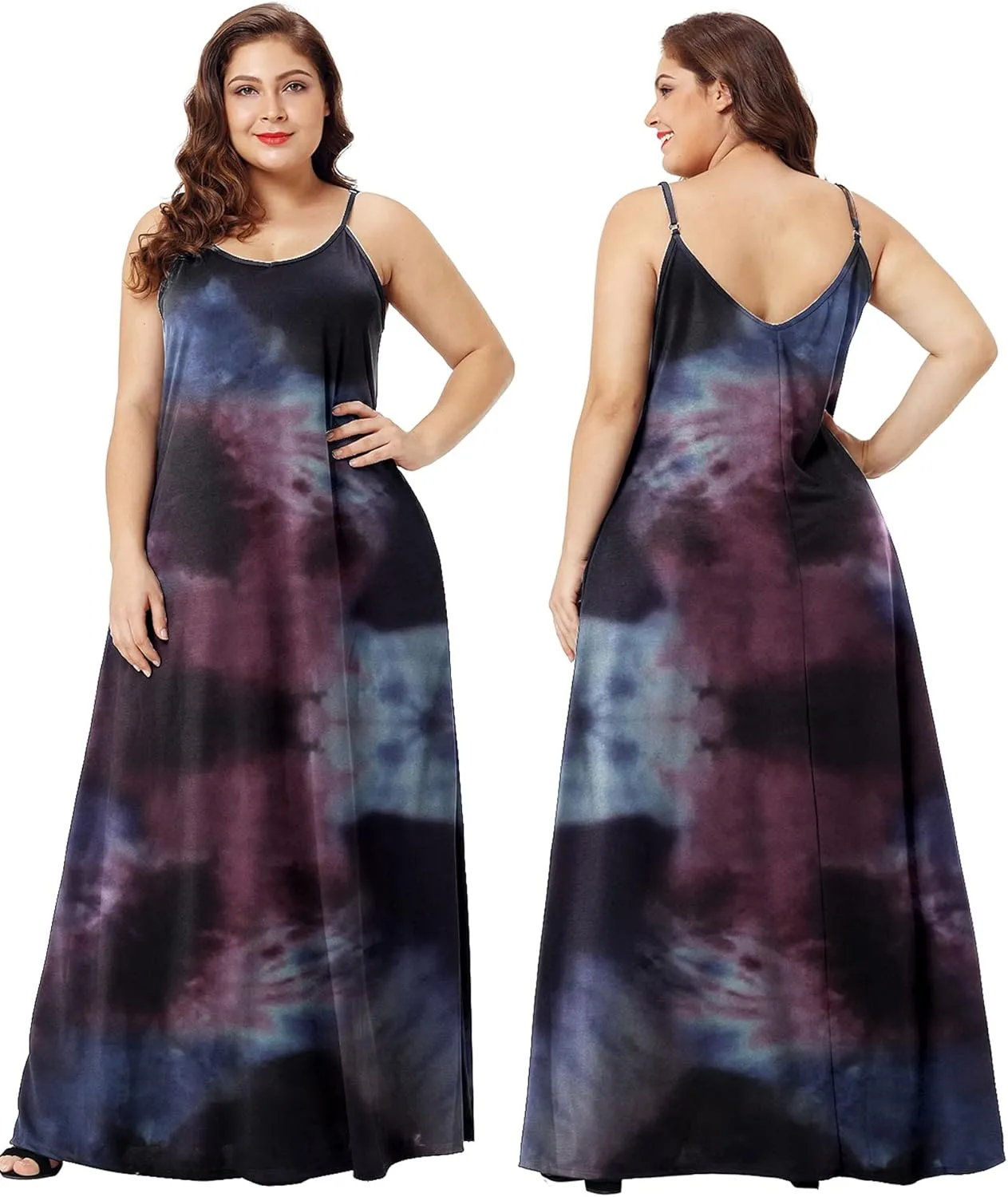 Wolddress Womens 2025 Casual Sleeveless Sundress Plus Size Loose Plain Long Summer Beach Maxi Dress with Pockets S-5X