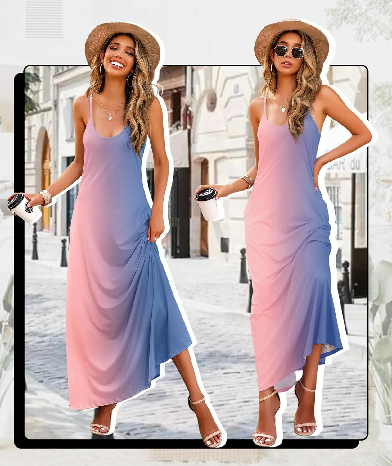 Wolddress Womens 2025 Casual Sleeveless Sundress Plus Size Loose Plain Long Summer Beach Maxi Dress with Pockets S-5X