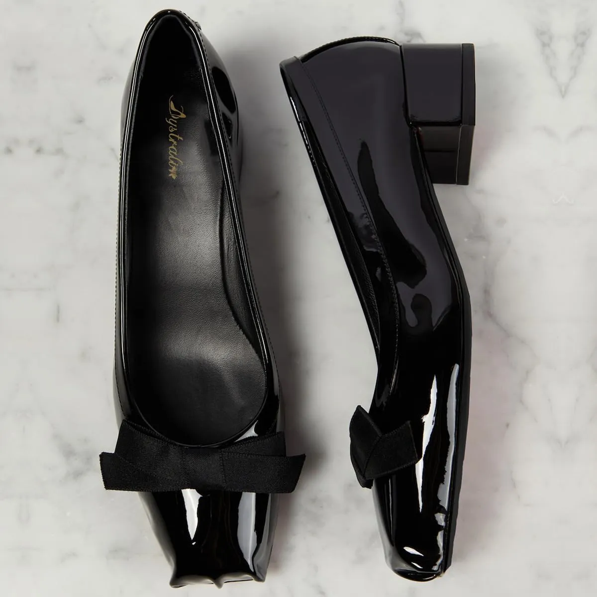 Women Chunky Block Heel Pumps Bow Square Toe 1.5 Inch Heels Dress Shoes Slip On Matte Patent Leather Closed Toe Sandals Dressy Office Work Pump Ladies Comfort Dance Wedding Shoe 4-11 M US