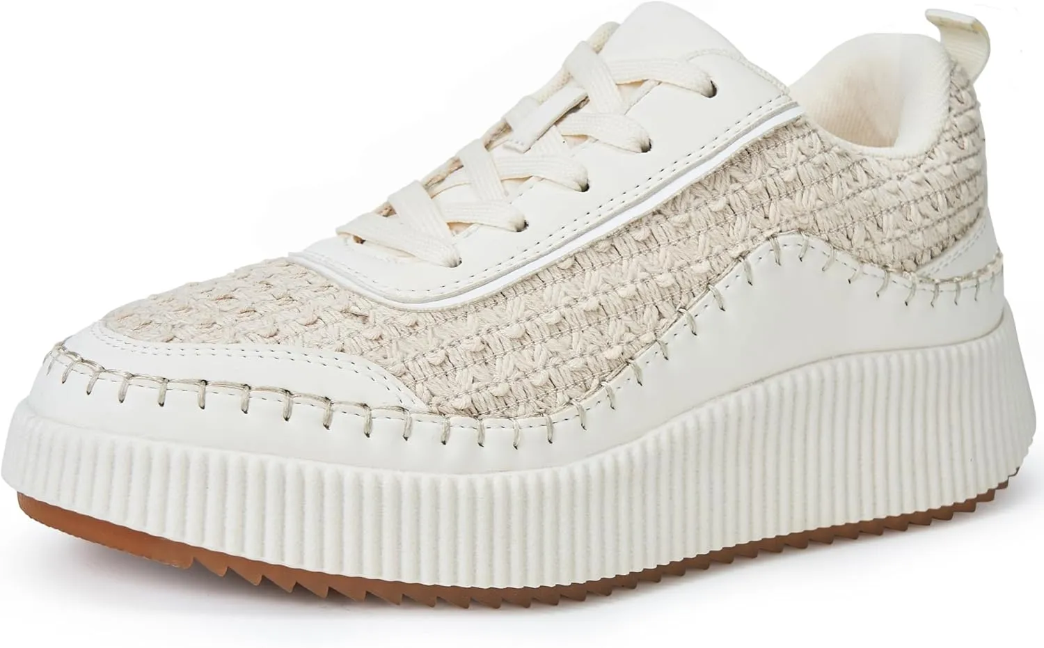 Women Crochet Platform Chunky Sneakers Comfortable Casual Tennis Shoes Fashion Sneaker Chunky Walking Shoes
