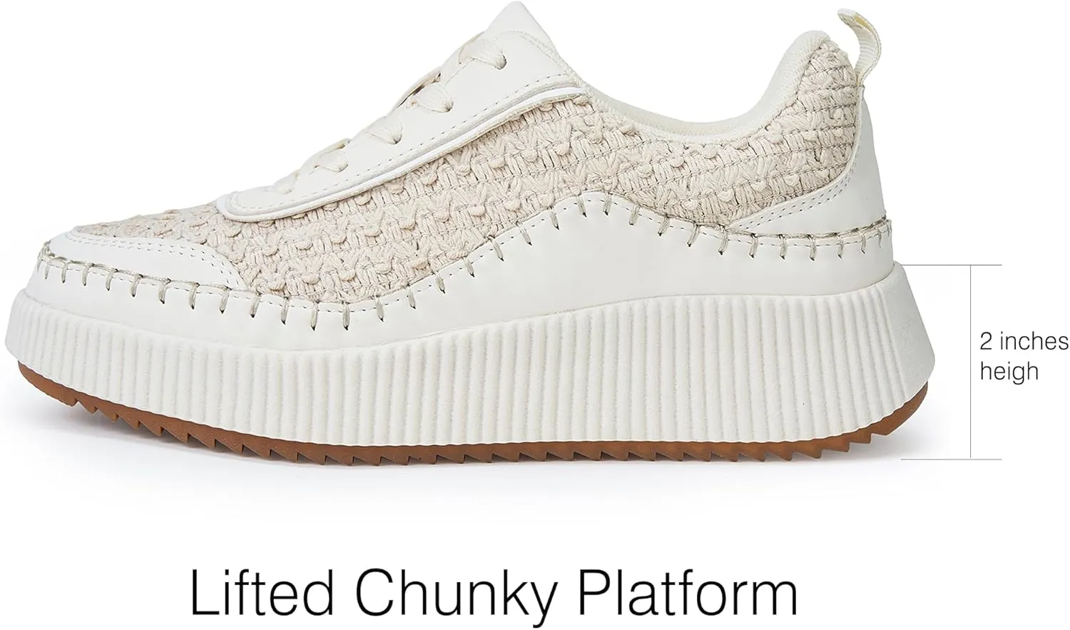 Women Crochet Platform Chunky Sneakers Comfortable Casual Tennis Shoes Fashion Sneaker Chunky Walking Shoes