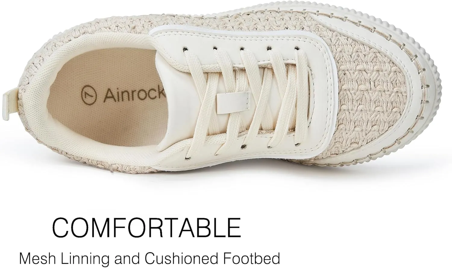 Women Crochet Platform Chunky Sneakers Comfortable Casual Tennis Shoes Fashion Sneaker Chunky Walking Shoes