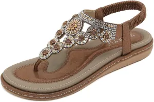 Women Flat Sandals Dressy Casual Summer flat flip flops Comfortable Sandals Bohemian Flats Shoes