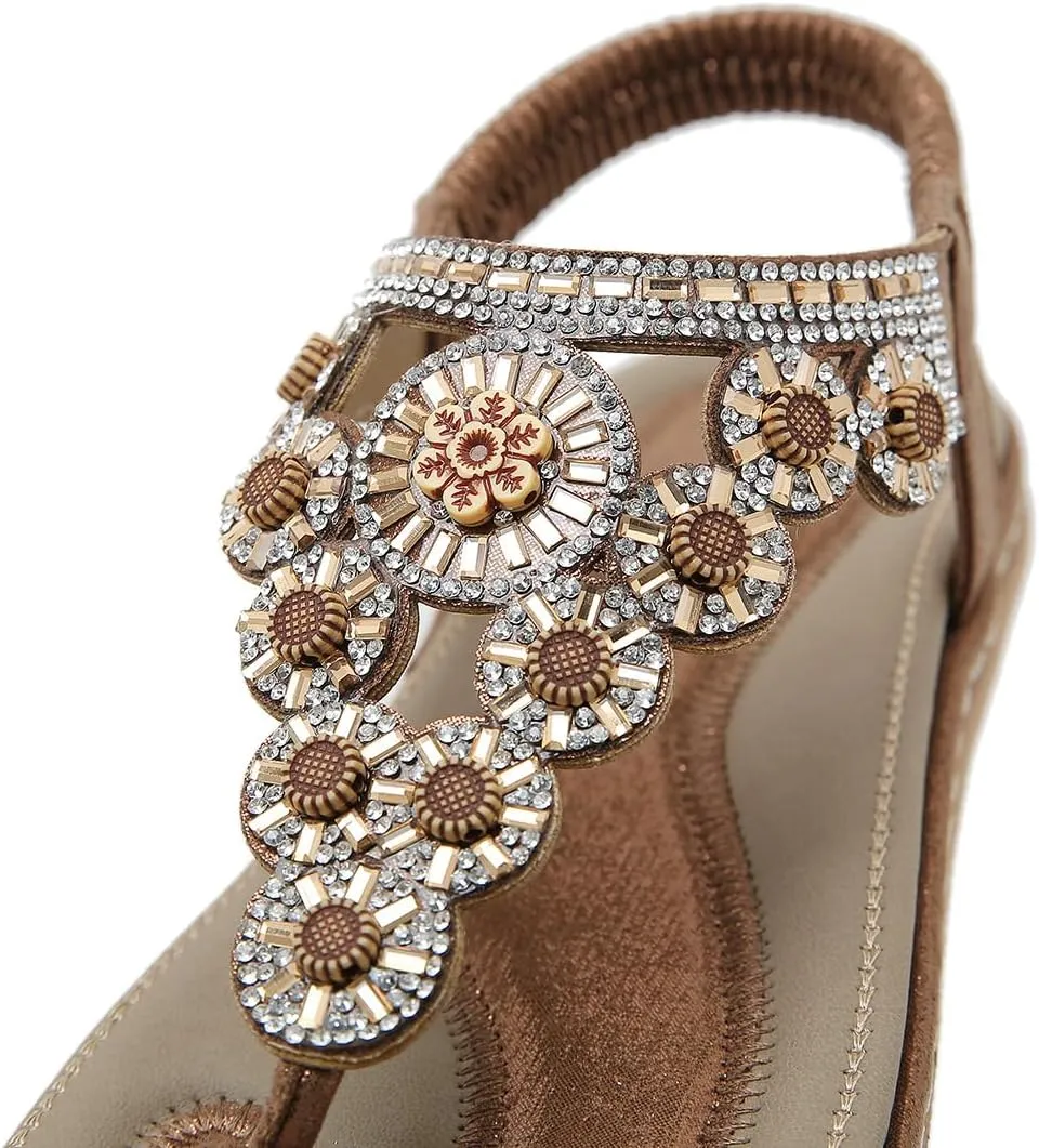 Women Flat Sandals Dressy Casual Summer flat flip flops Comfortable Sandals Bohemian Flats Shoes