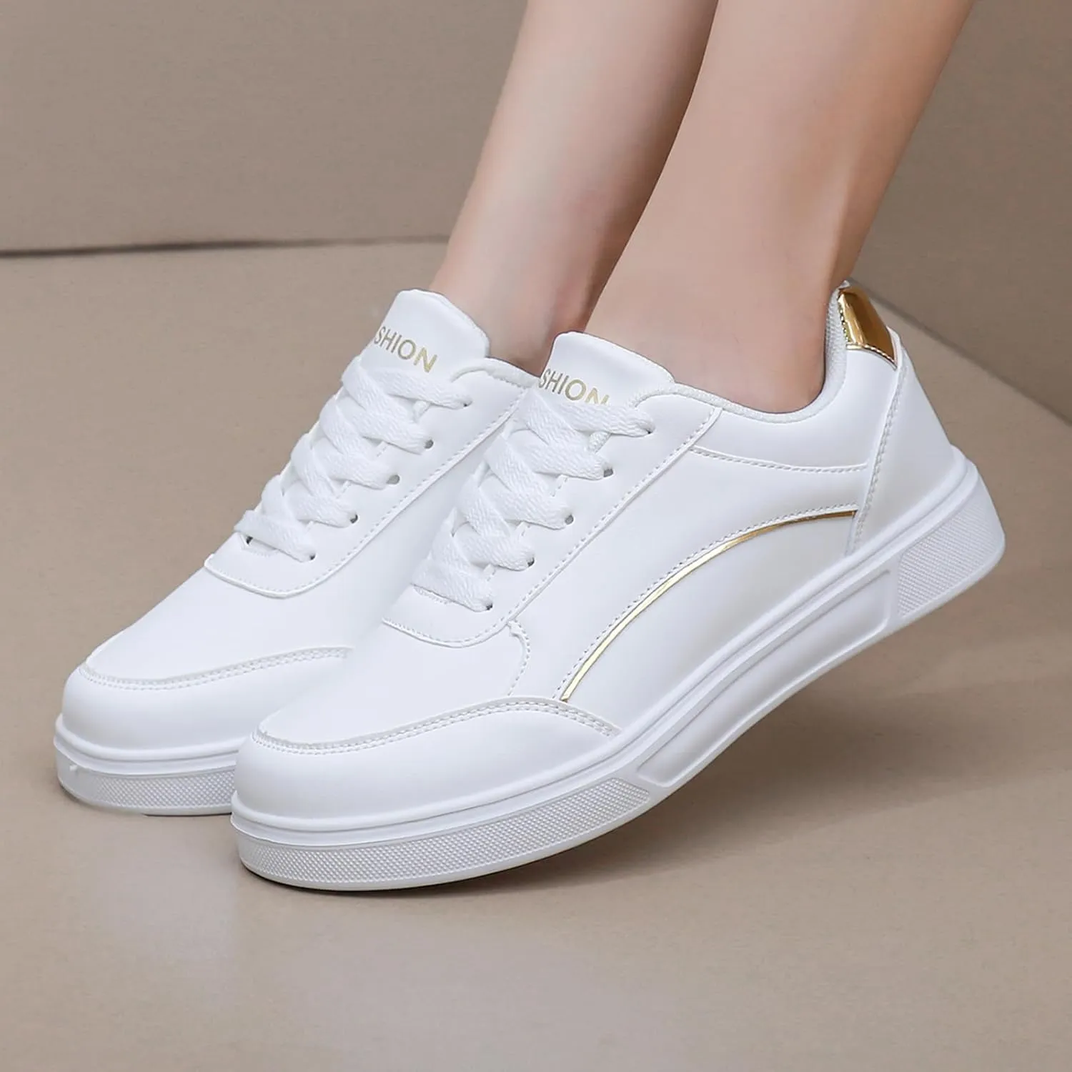 Women Shoes Casual Sneakers for Women Lace Up Skate Shoes Classicial White Shoes Cute Design Rainbow Colored Fashion Shoes for Students