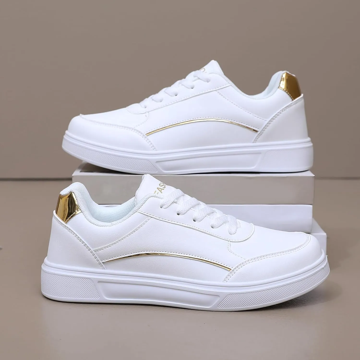 Women Shoes Casual Sneakers for Women Lace Up Skate Shoes Classicial White Shoes Cute Design Rainbow Colored Fashion Shoes for Students