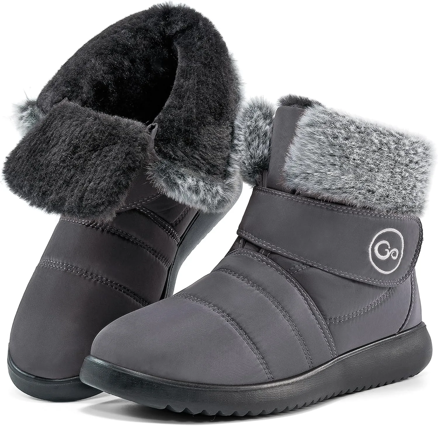 Women Snow Boots Winter Shoes With Hook Loop Comfortable Fur Lined Boots for Women Waterproof Slip On Booties Warm Anti Slip Shoes