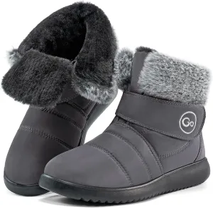 Women Snow Boots Winter Shoes With Hook Loop Comfortable Fur Lined Boots for Women Waterproof Slip On Booties Warm Anti Slip Shoes
