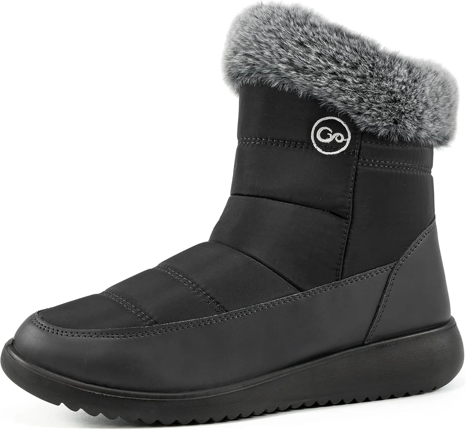 Women Winter Snow Boots Waterproof: Warm Mid Calf Boots for Women with Fur Lined - Comfortable Outdoor Slip On Booties Anti-Slip