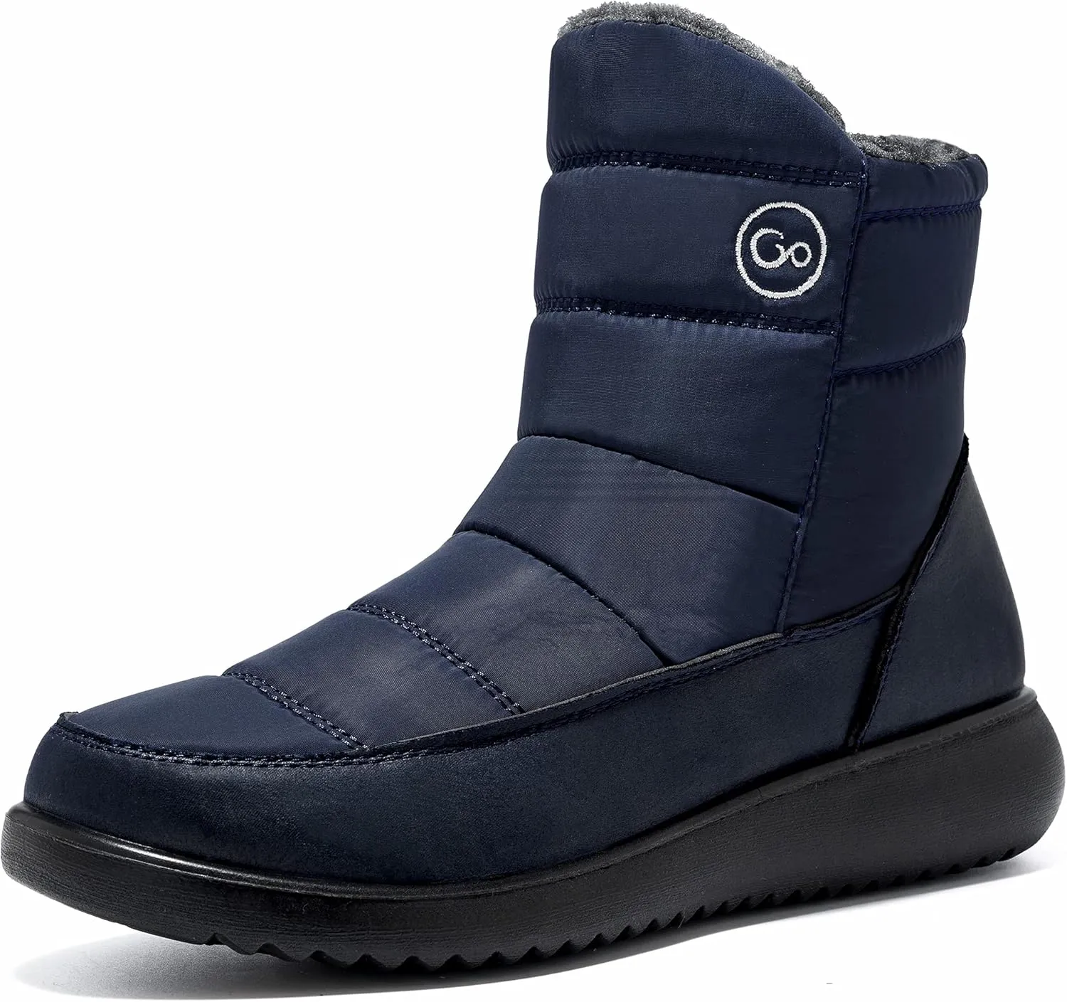 Women Winter Snow Boots Waterproof: Warm Mid Calf Boots for Women with Fur Lined - Comfortable Outdoor Slip On Booties Anti-Slip